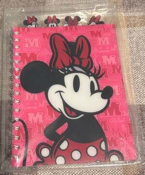 Disney Minnie Mouse Fashion Icon 4-Tab Spiral Journal Notebook, 96 Sheets
